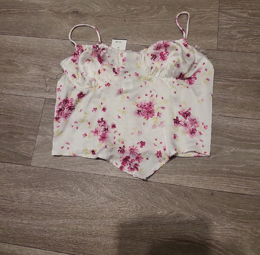 Rue21 Pink and White Floral Camisole
